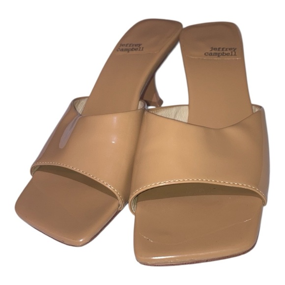 Jeffrey Campbell Mr. Big mules sandals Women's Nude Heels size 7.5 - Picture 2 of 8